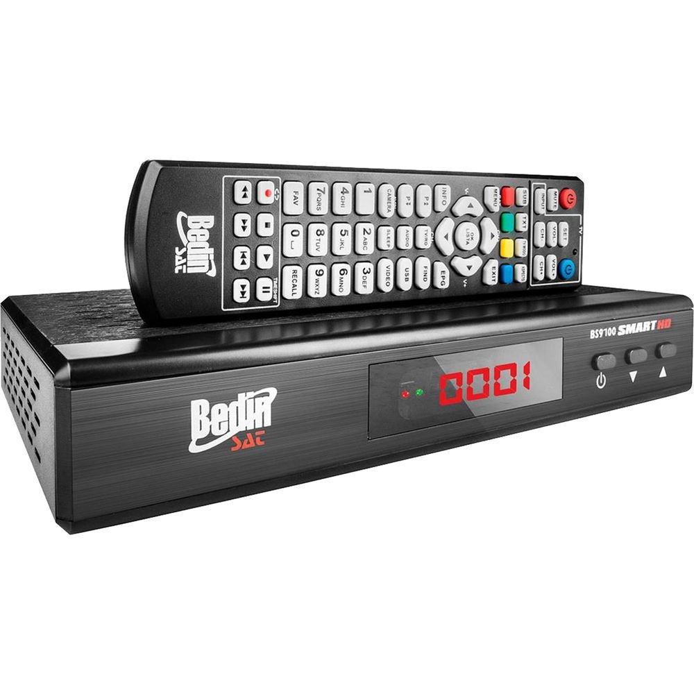 Receptor Anadigi e HD Satélite BS9100 Preto BEDINSAT Un.Venda: PC/1