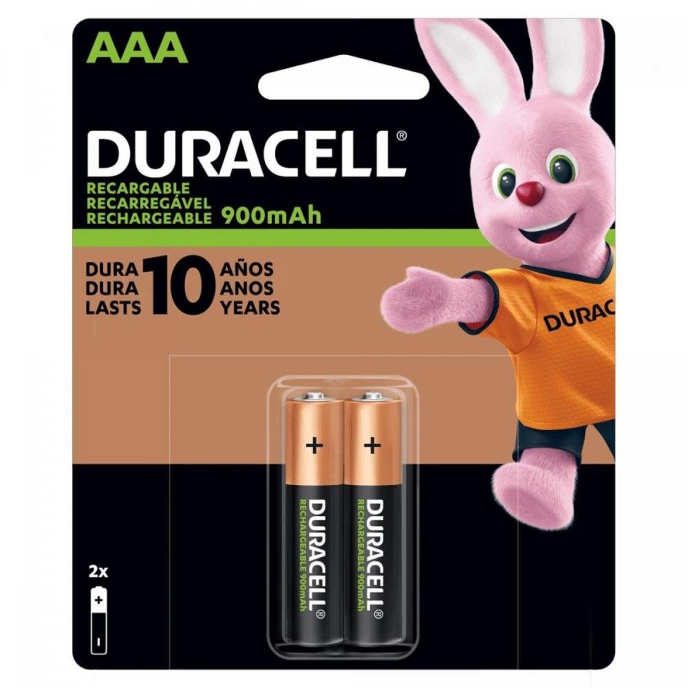Pilha Duracell Recarregável AAA 900-mAh Un.Venda: CAR/2