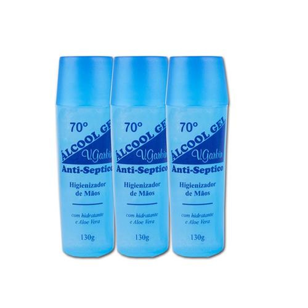 Kit 3 alcool gel 70º com Aloe Vera 130g