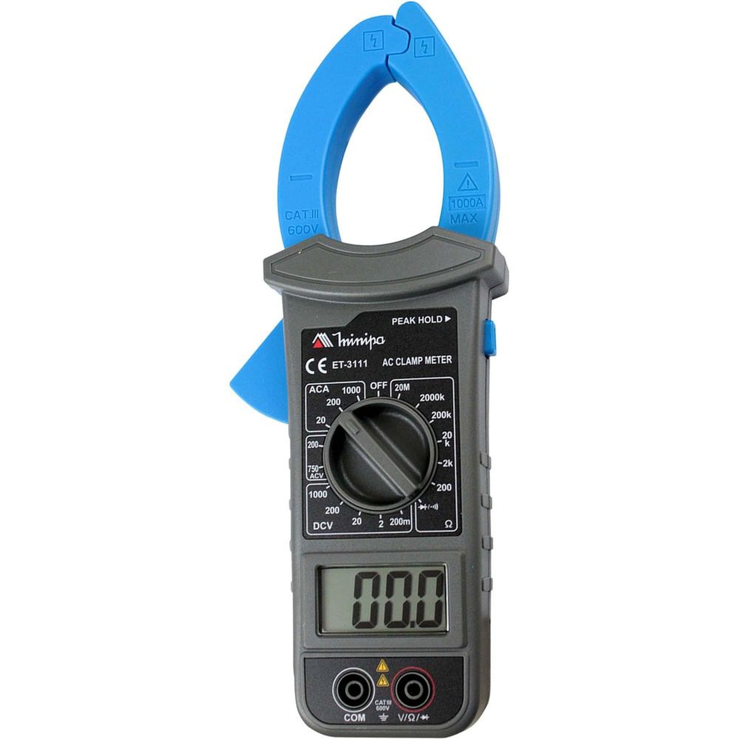 Alicate Amperímetro Digital ET-3111 Azul/Preto MINIPA Un.Venda: PC/1