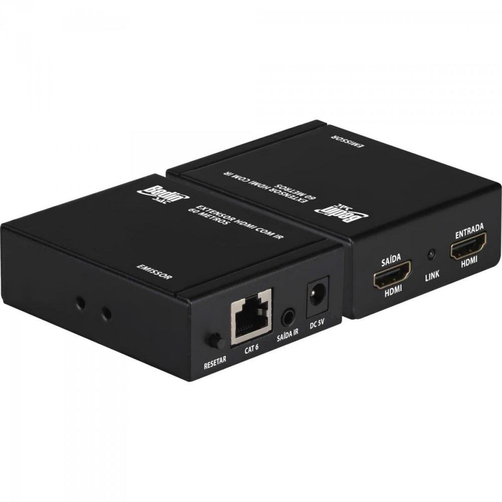 Extensor e Divisor HDMI 60m c/ Sensor IR Preto BEDINSAT Un.Venda: PC/1