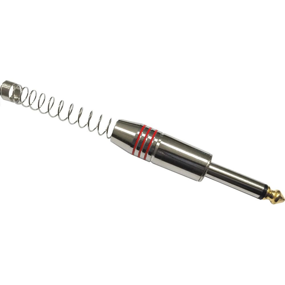 Plug P10 Mono Metal com Mola Espaçada PGPZ0026 Vermelho STORM Un.Venda: MVA/10