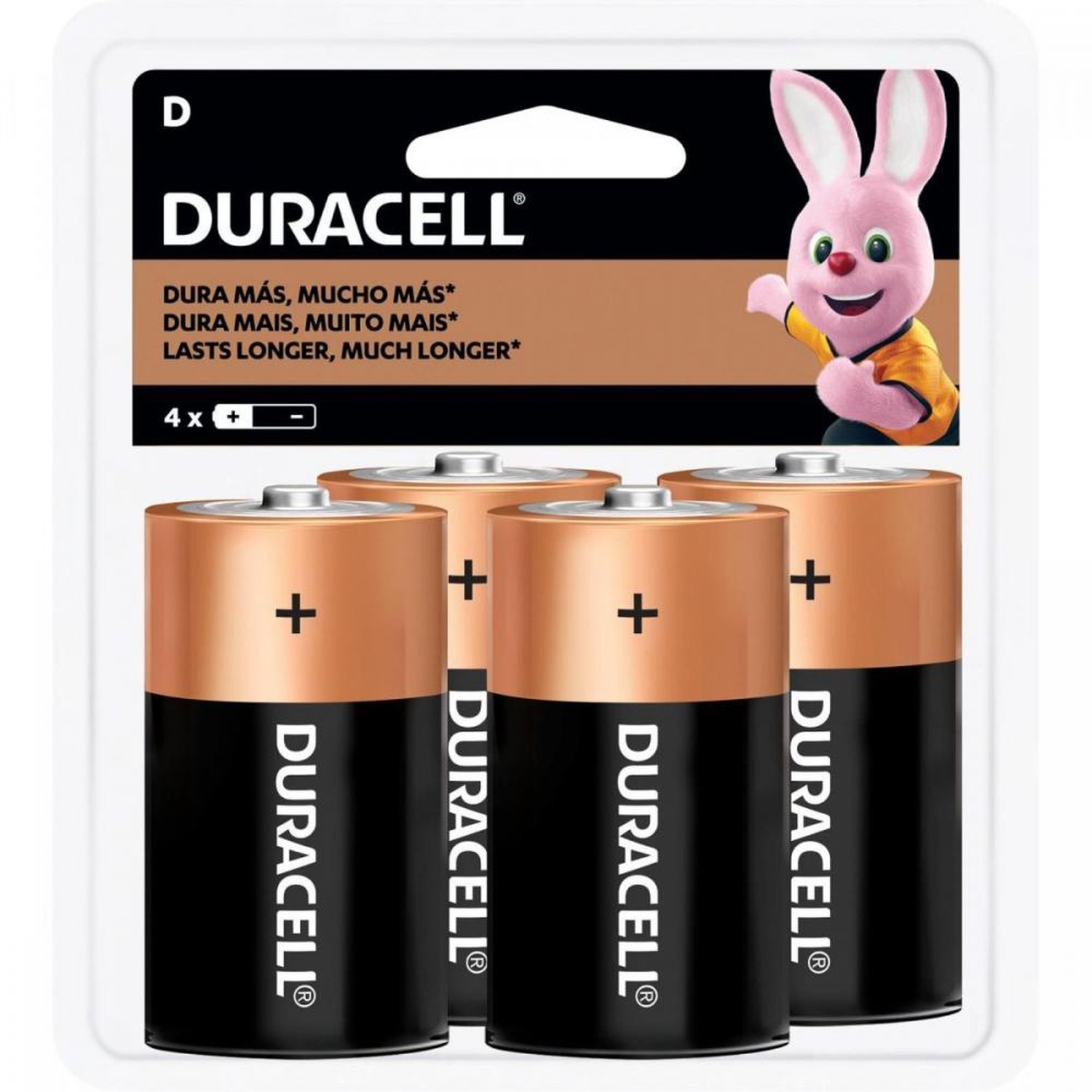 Pilha Duracell Alcalina D MN1300 Un. Vendas: Cartela/4 pilhas