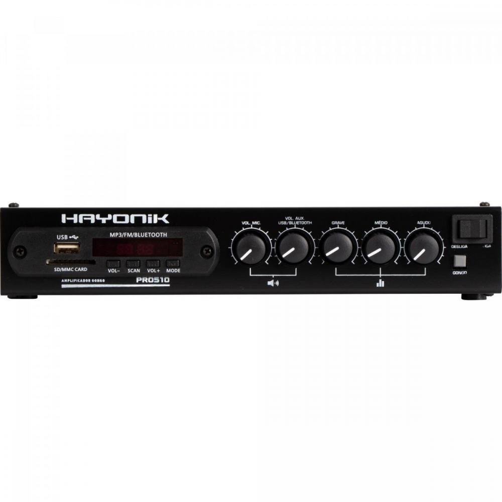 Amplificador Hayonik Pro510 50W Rms Com Gongo Un.Venda: Pc/1