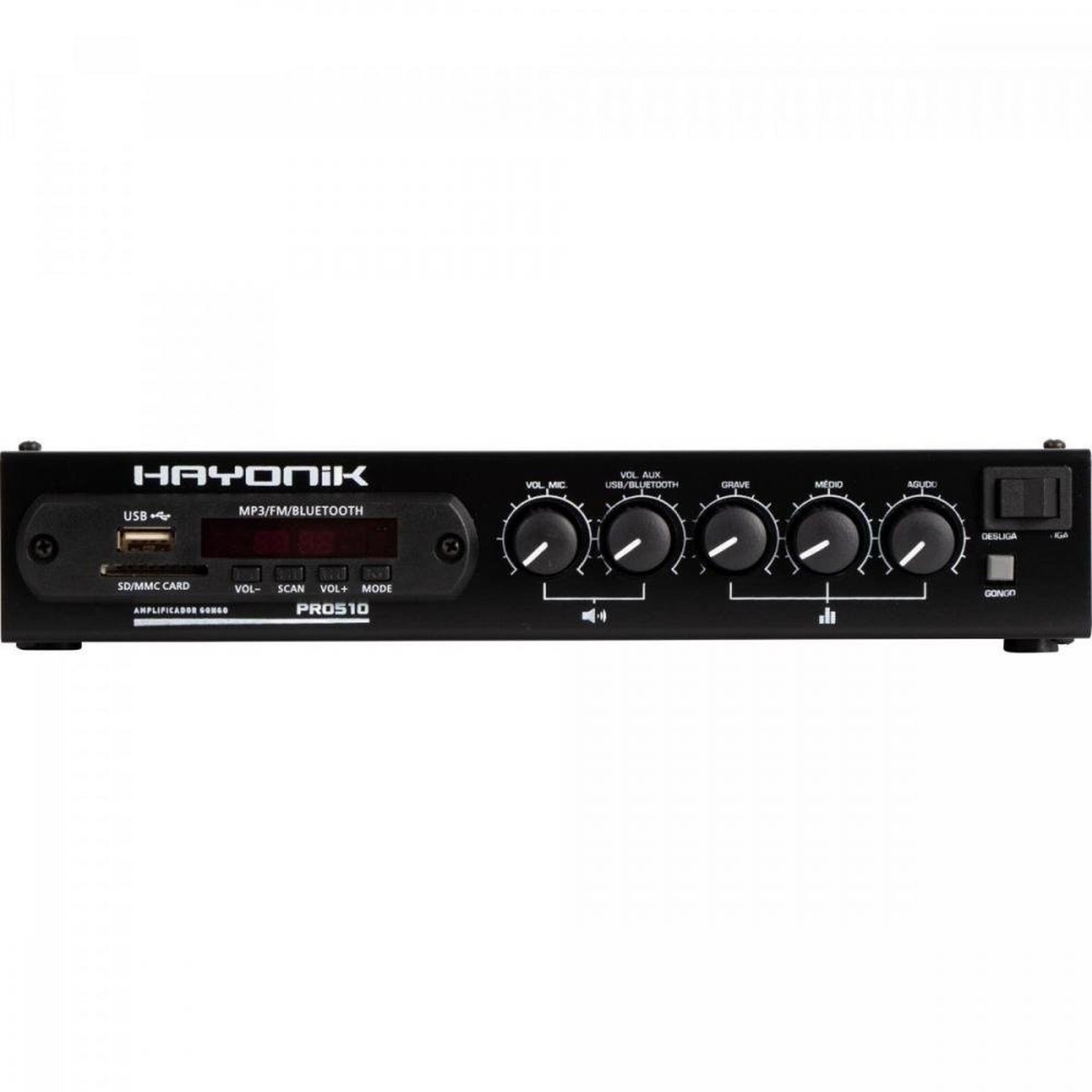 Amplificador Hayonik Pro510 50W Rms Com Gongo Un.Venda: Pc/1
