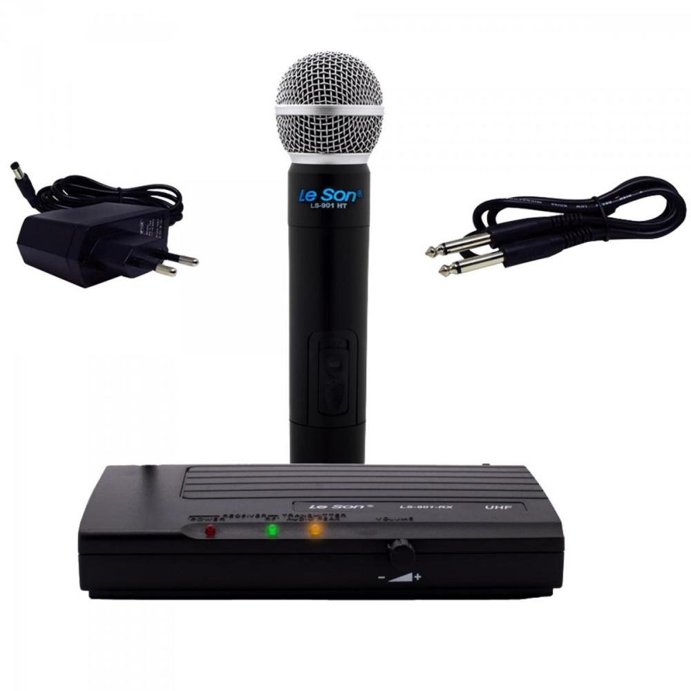 Microfone sem Fio fonte Bivolt LS901HT Preto Leson