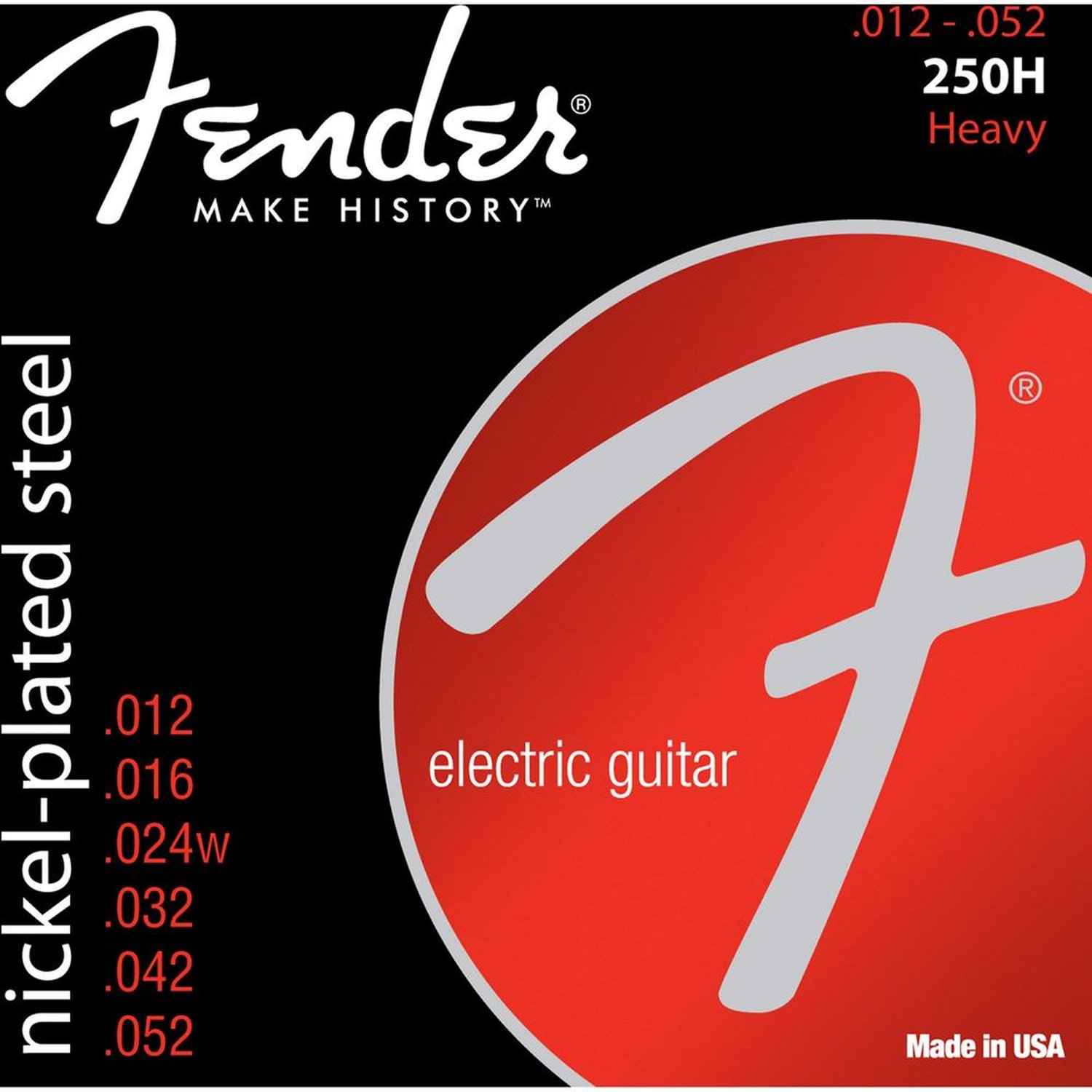 Encordoamento para Guitarra Aço .012 250H Niquelado FENDER Un.Venda: PC/1