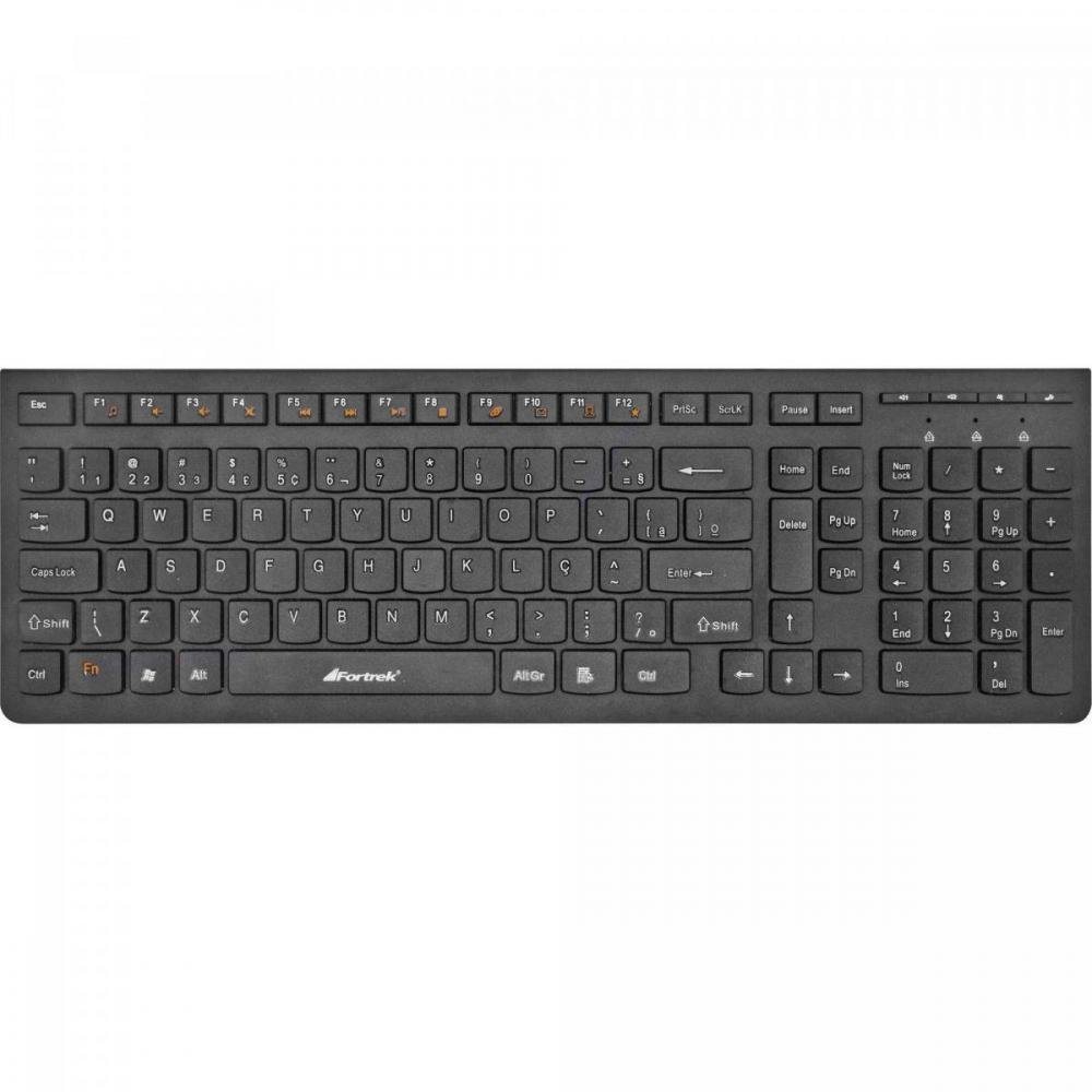 Teclado Multimídia USB ABNT2 MKF102 Preto Fortrek