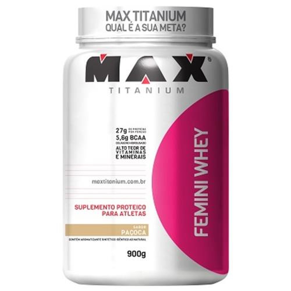 Femini Whey 900G (Pote) Paçoca Max Titanium