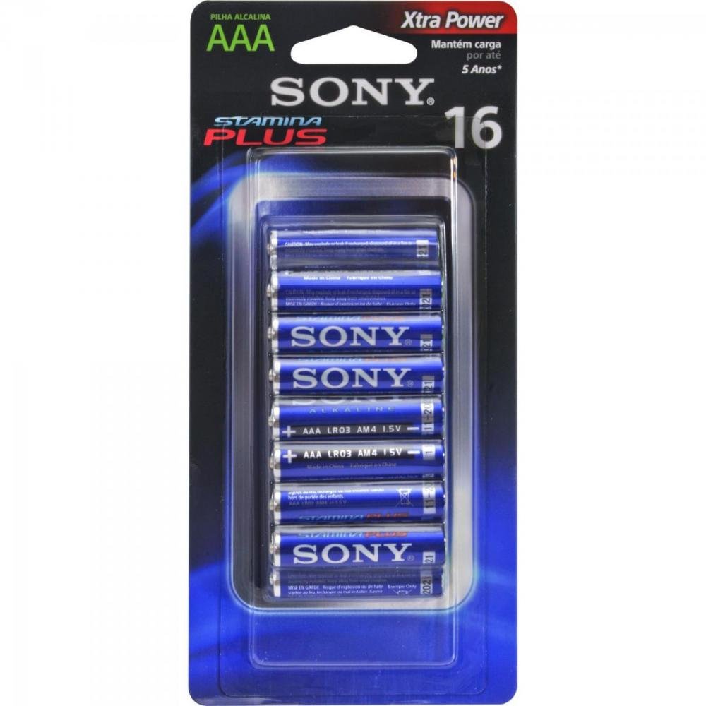 Pilha Alcalina AAA NC AM4-B16D (Caixa c/ 768 pilhas)(Cartela c/ 16 pilhas) SONY Un.Venda: CX/768