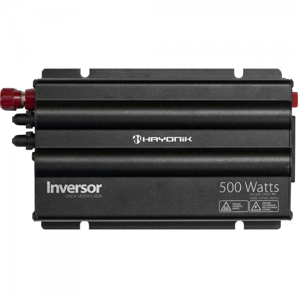 Inversor 500W 24VDC/127V Onda Modificada Cinza Escuro HAYONIK Un.Venda: PC/1