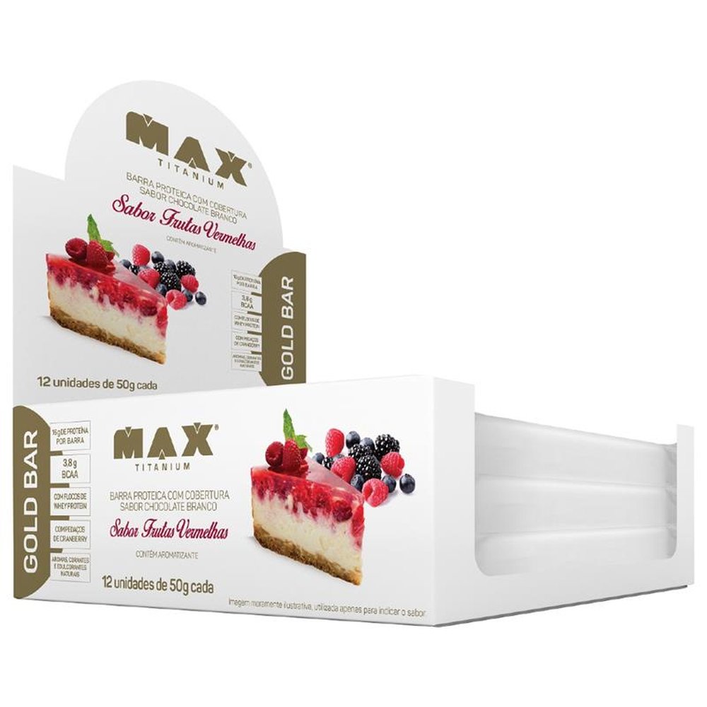 Gold Bar 50G Frutas Vermelhas Max Titanium (Emb. contém 12 und. de 50g)
