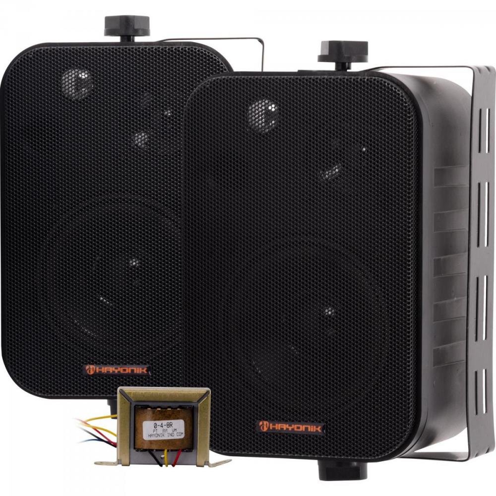 Caixa Acústica 60W com Trafo Embutido de 70V(10W) Ambience Line MSB406B Preta HAYONIK Un.Venda: PAR/2
