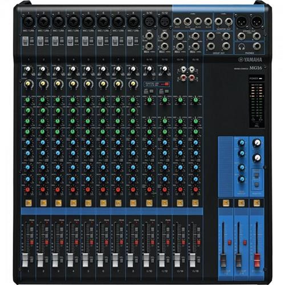 Mesa de Som Analógica 16 Canais MG16 Preta YAMAHA Un.Venda: PC/1