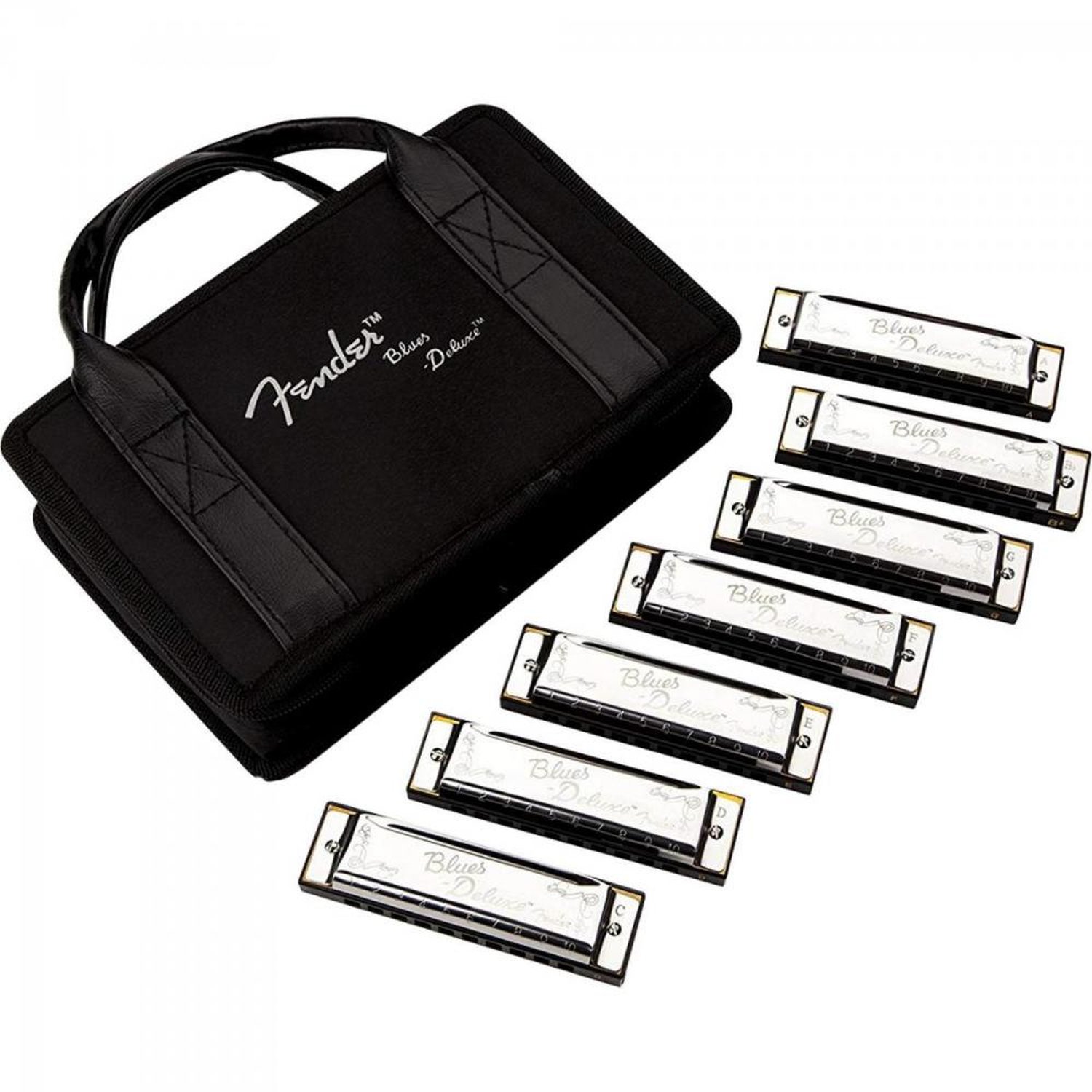 Kit Gaita Fender com 7 BLUES Deluxe e Case Un.Venda: PC/1