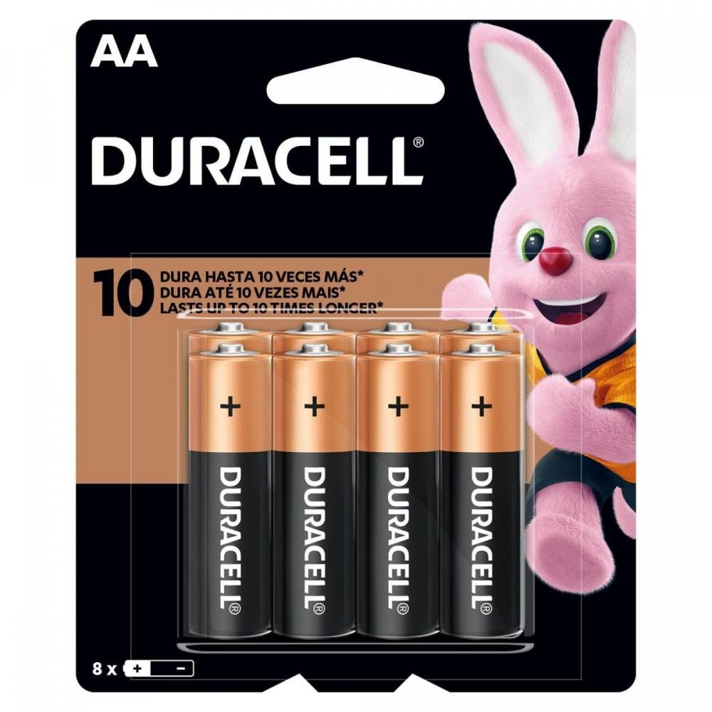 Pilha Alcalina AA MN1500B8 DURACELL (Cartela com 8 Unid.) Un.Venda: CAR/8