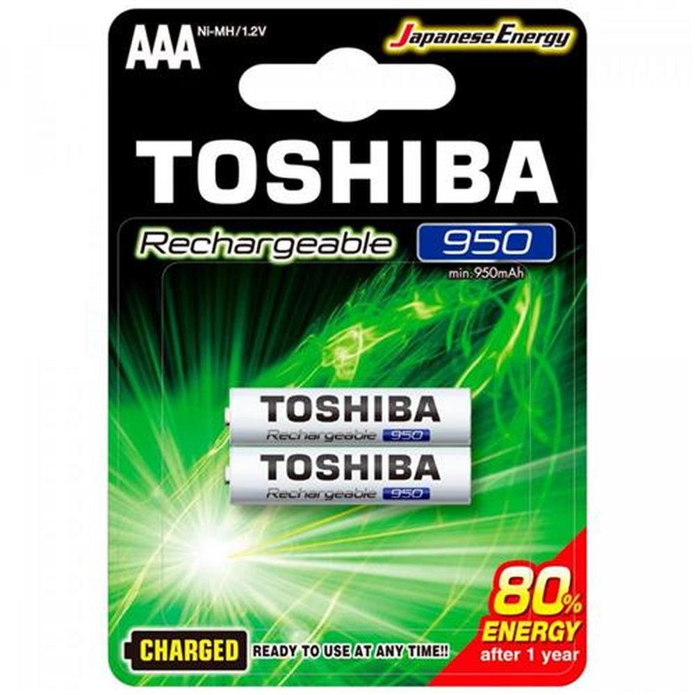 Pilha Recarregavel AAA 1,2v 950mAh TNH03GAE Toshiba - Cartela com 2 pilhas