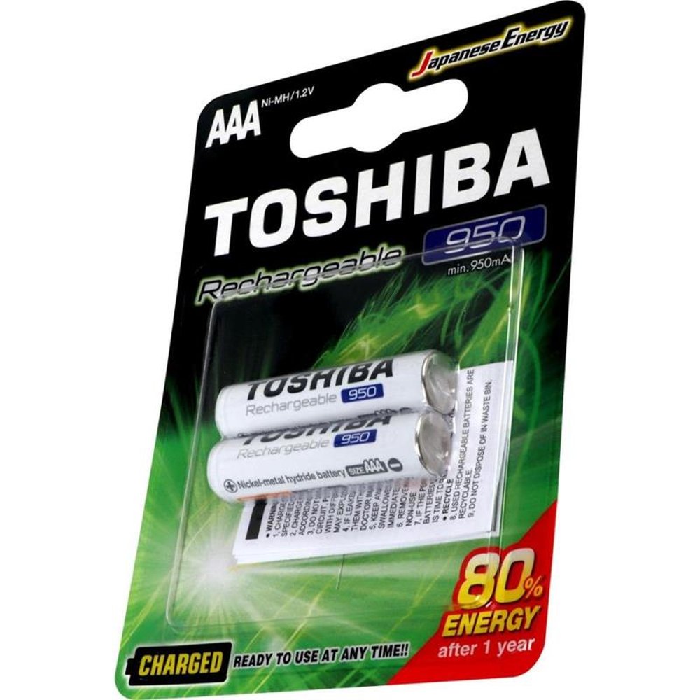 Pilha Recarregavel AAA 1,2v 950mAh TNH03GAE Toshiba - Cartela com 2 pilhas