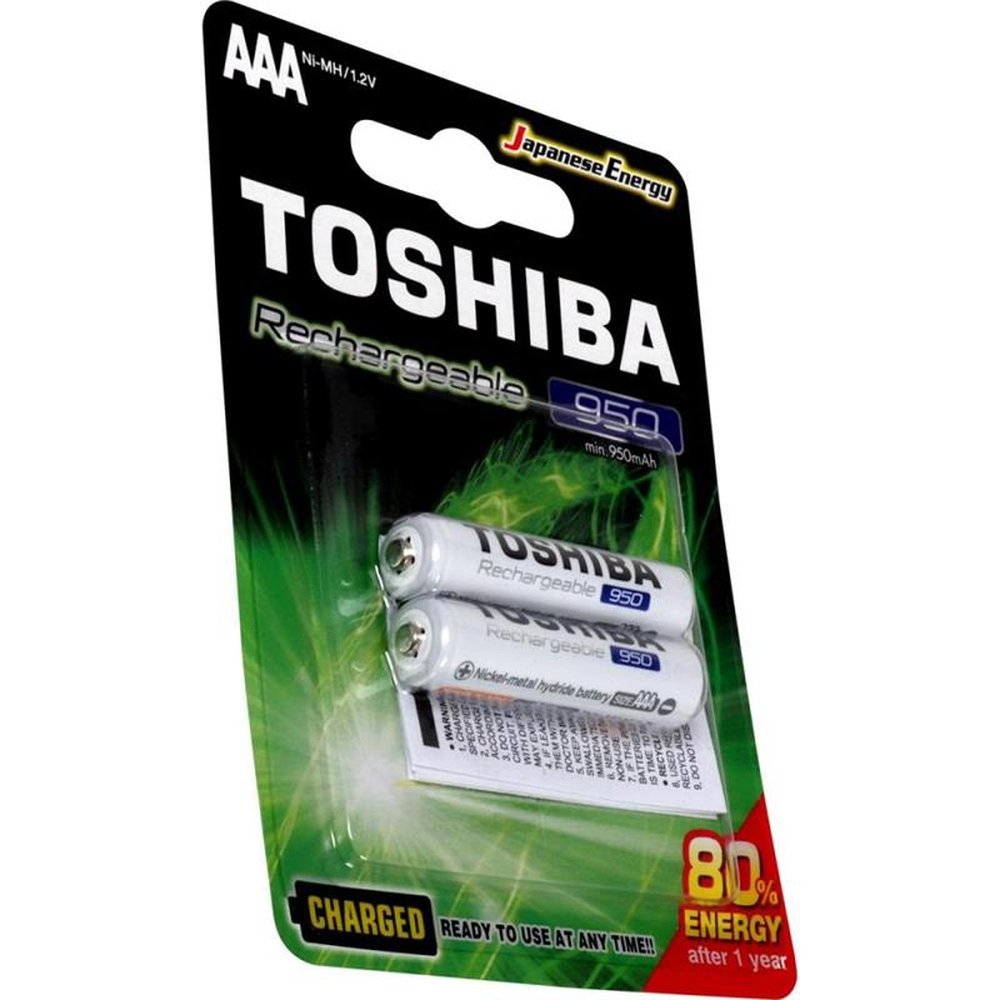 Pilha Recarregavel AAA 1,2v 950mAh TNH03GAE Toshiba - Cartela com 2 pilhas