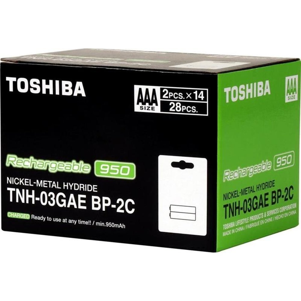 Pilha Recarregavel AAA 1,2v 950mAh TNH03GAE Toshiba - Cartela com 2 pilhas