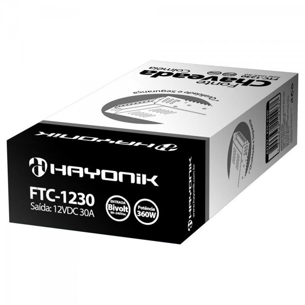 Fonte Colmeia 12VDC 30A 360W Bivolt Manual FTC1230 Hayonik