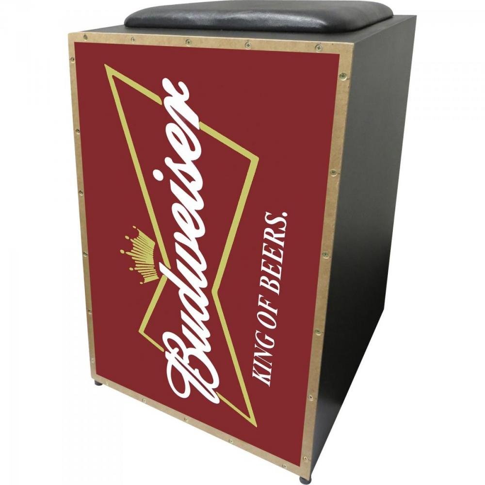 Cajon Acústico Inclinado Profissional K2 COR-001 Budweiser JAGUAR Un.Venda: PC/1