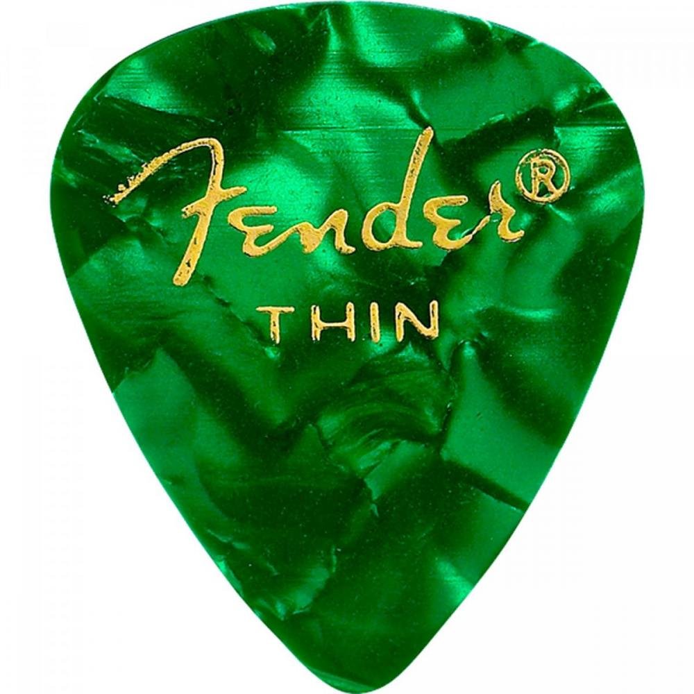 Palheta Celulóide Shape Premium 351 Thin Green Moto FENDER Un.Venda: MVA/12