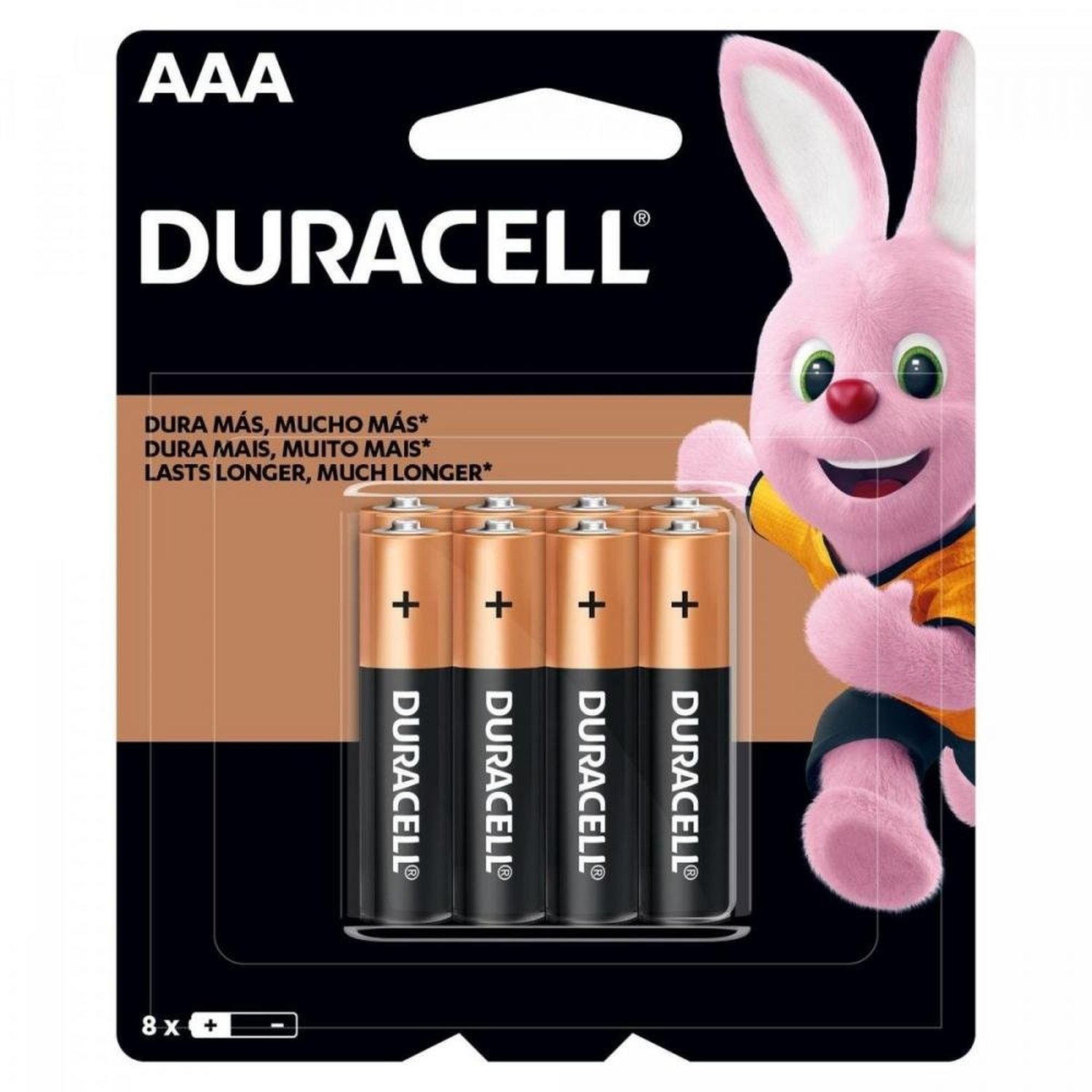Pilha Alcalina AAA MN2400B8 DURACELL (Cartela com 8 Unid.) Un.Venda: CAR/8