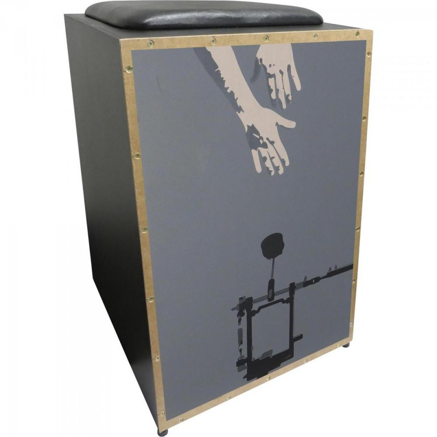 Cajon Acústico Inclinado Profissional K2 COR-011 Pedal Bumbo JAGUAR Un.Venda: PC/1