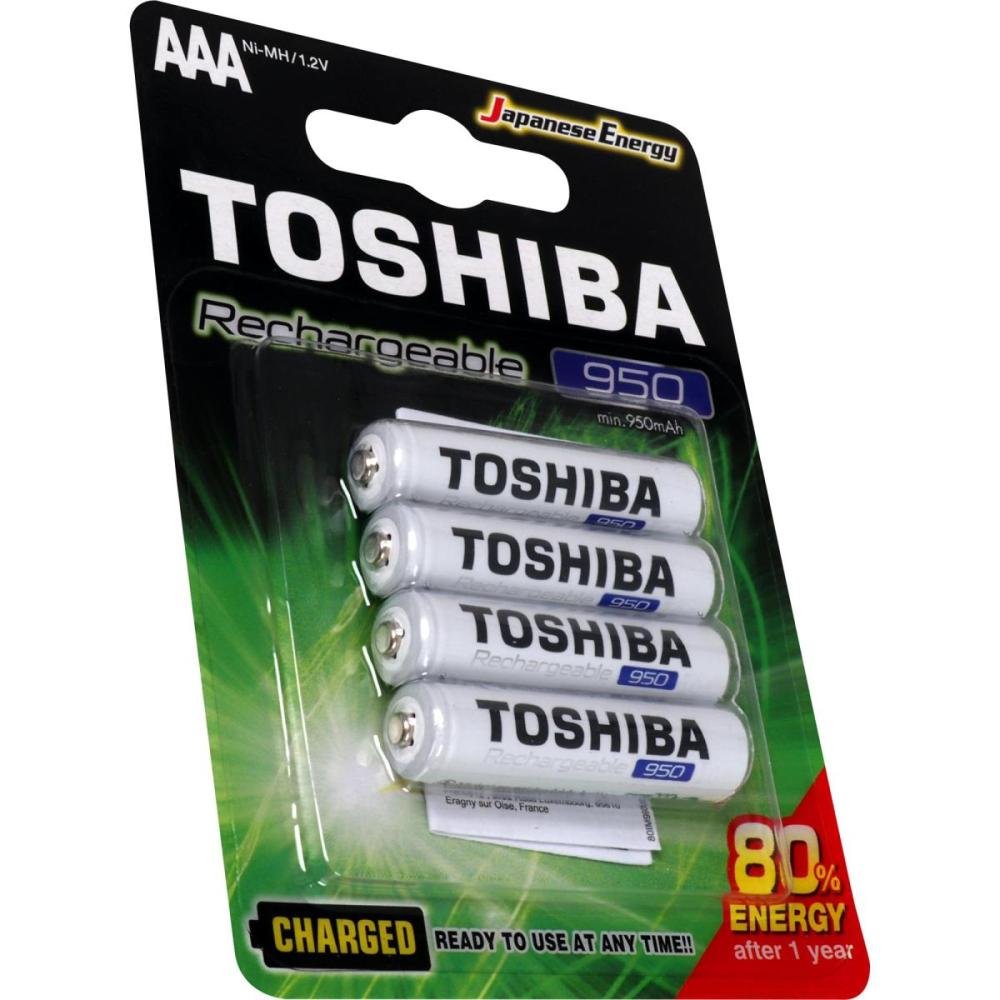 Pilha Recarregável AAA 1,2V 950mAh TNH03GAE Toshiba - Cartela com 4 unidades