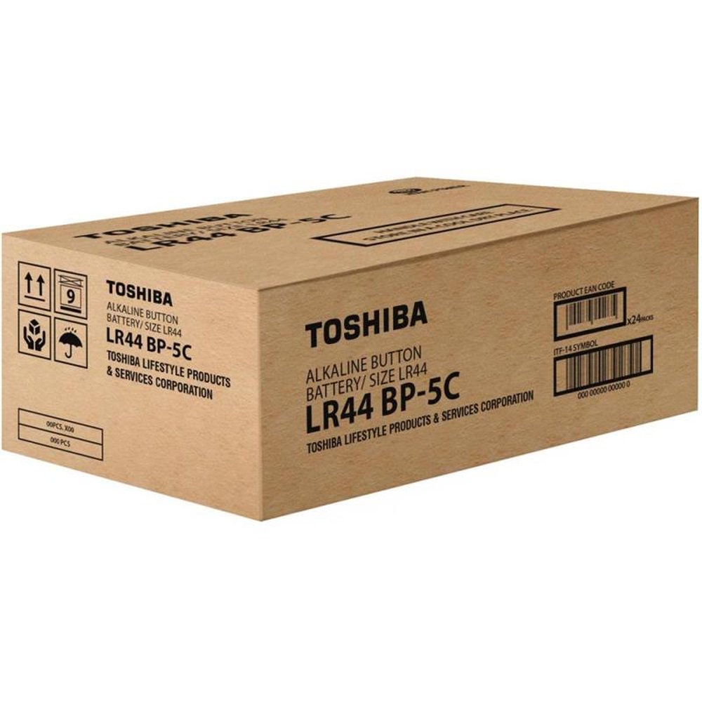 Pilha Botão Alcalina 1,5V LR44 Toshiba - Cartela com 5 pilhas