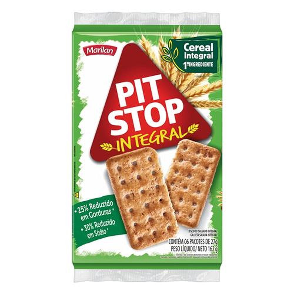 Biscoito Pit Stop Integral 162g (caixa com 36 unidades)