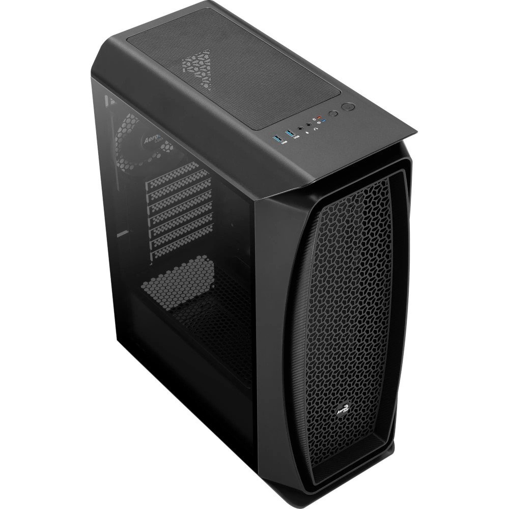 Gabinete Gamer Mid Tower Aero One, Preto, Vidro Temperado, Modelo 70165, Aerocool