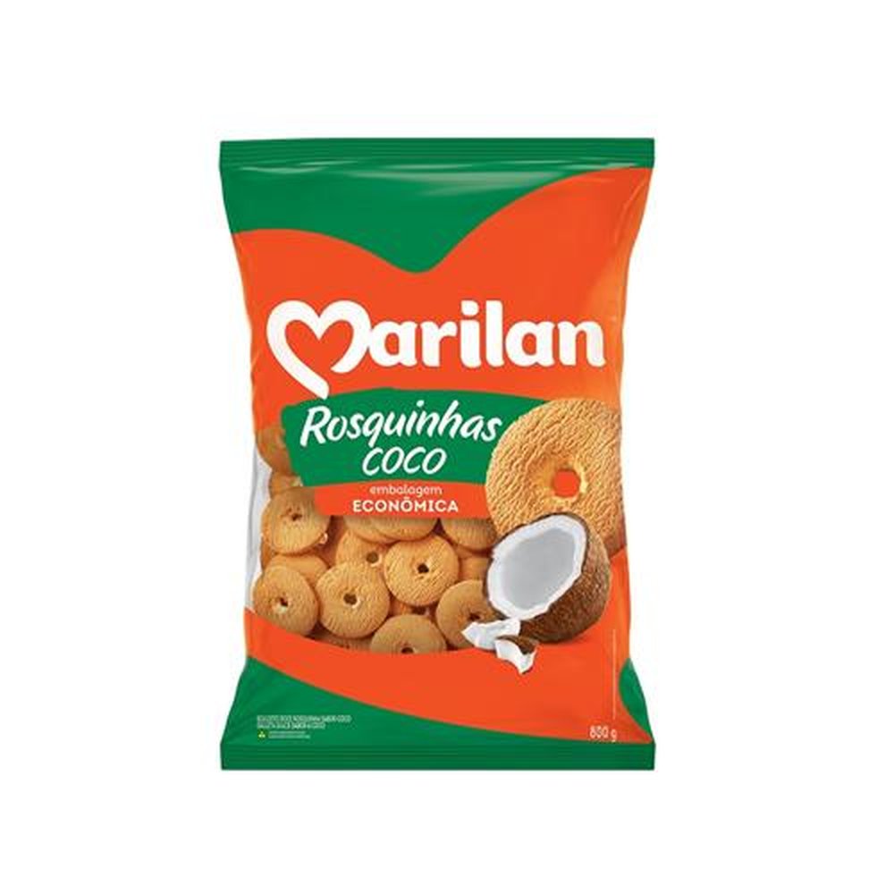 Biscoitos Marilan Rosquinhas Coco 800g (caixa com 12 unidades)