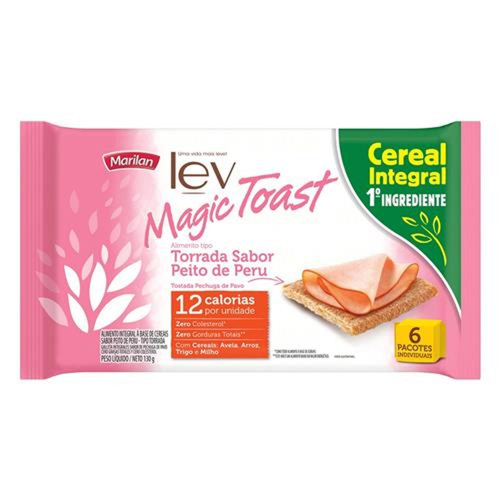 Torrada Lev Magic Toast Peito de Peru 130g (caixa com 24 unidades)