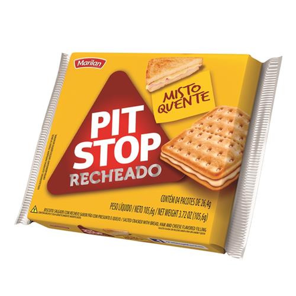Biscoito Pit Stop Recheado Misto Quente 105.6g (caixa com 42 unidades)