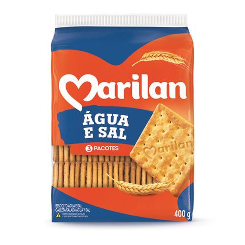 Biscoito Marilan Agua e Sal 400g (caixa com 27 unidades)