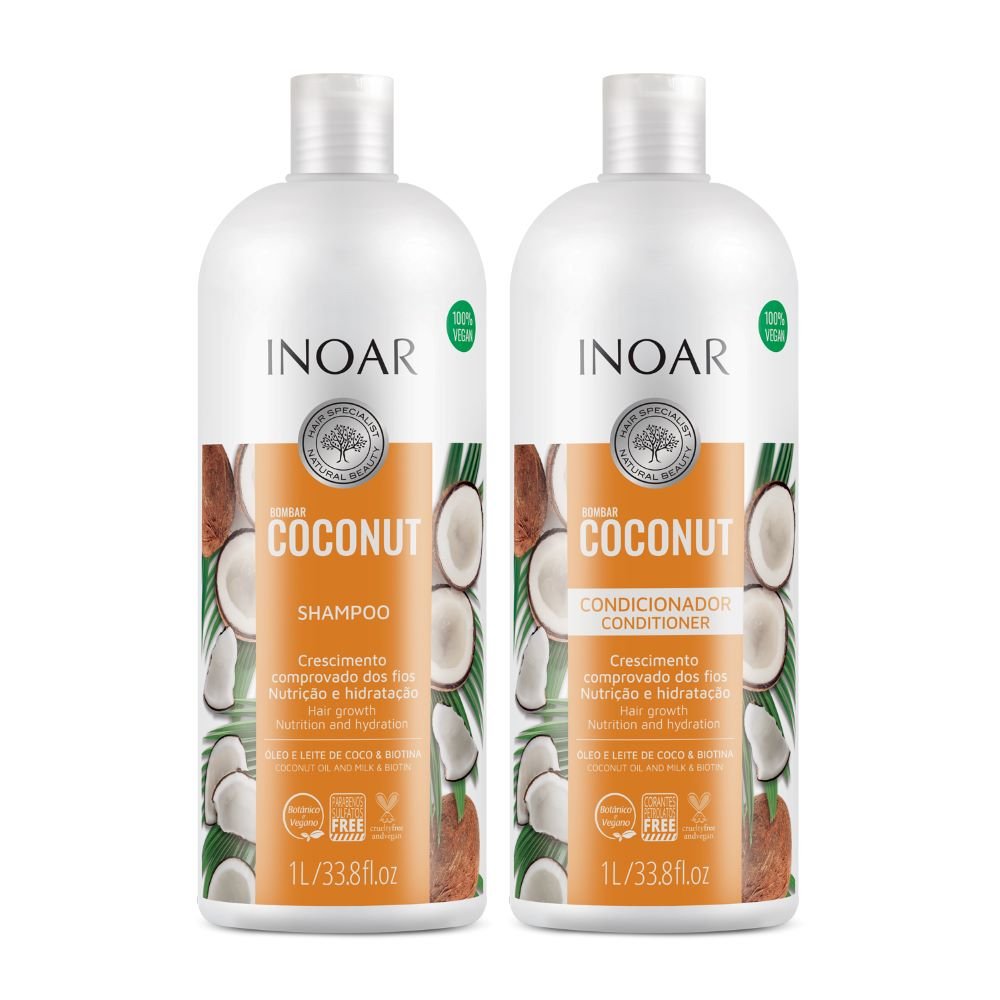 Kit Bombar Coconut Shampoo + Condicionador Litro