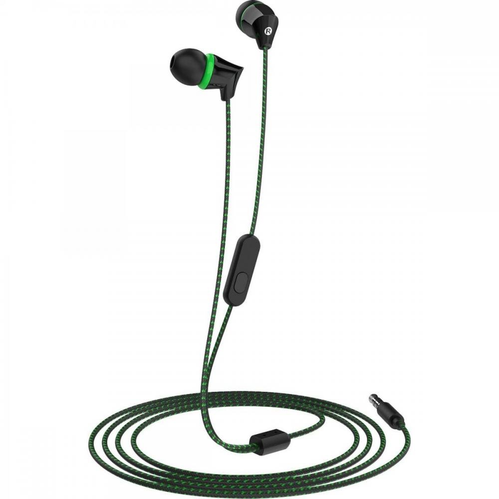 Fone de Ouvido In-Ear H100 Preto/Verde TELEFUNKEN Un.Venda: PC/1