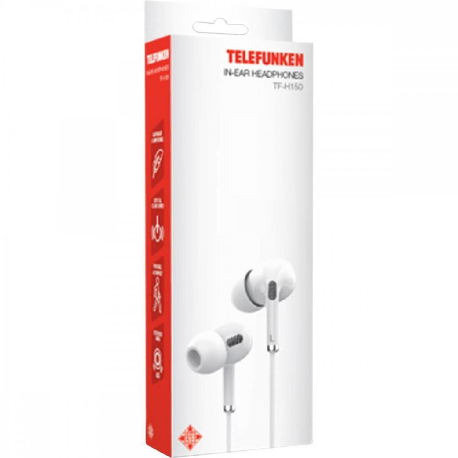 Fone de Ouvido In-Ear H150 Branco TELEFUNKEN Un.Venda: PC/1