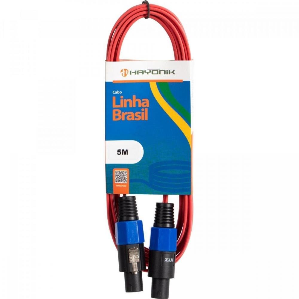 Cabo Speakon (Macho X Macho) 5Mts - Linha Brasil Hayonik
