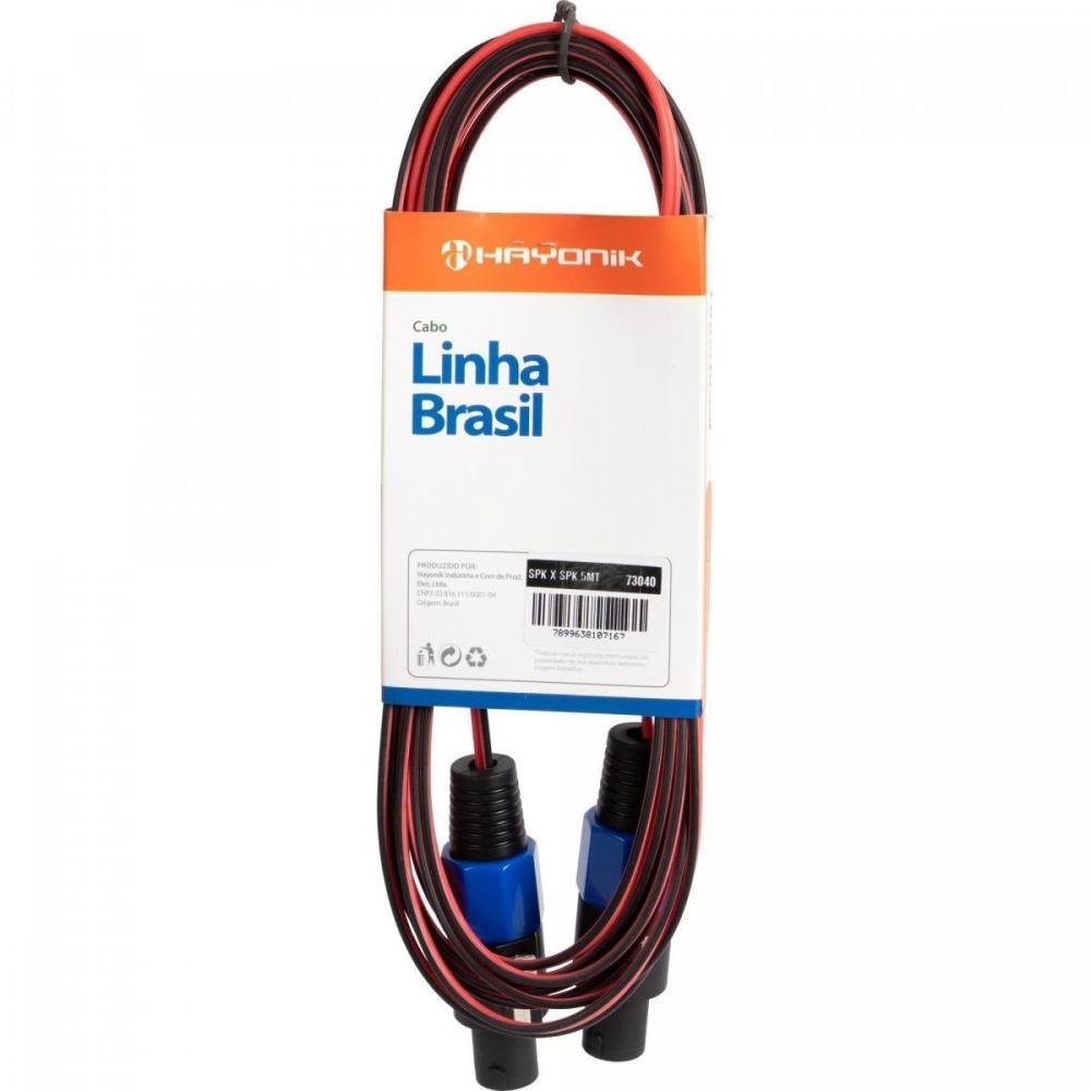 Cabo Speakon (Macho X Macho) 5Mts - Linha Brasil Hayonik