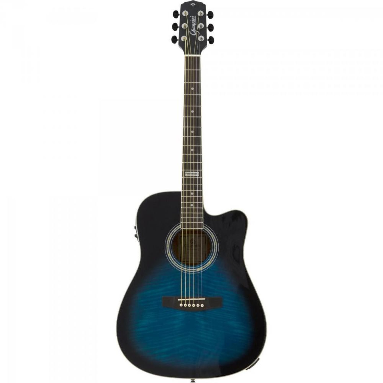 Violão Eletroacústico Dreadnought Folk Cutaway Aço GF-1D CEQ Honey Burst Giannini