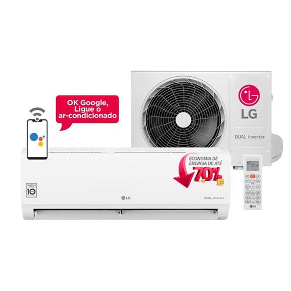 Ar Condicionado Split LG 9.000 BTUs Frio - Dual Inverter Voice