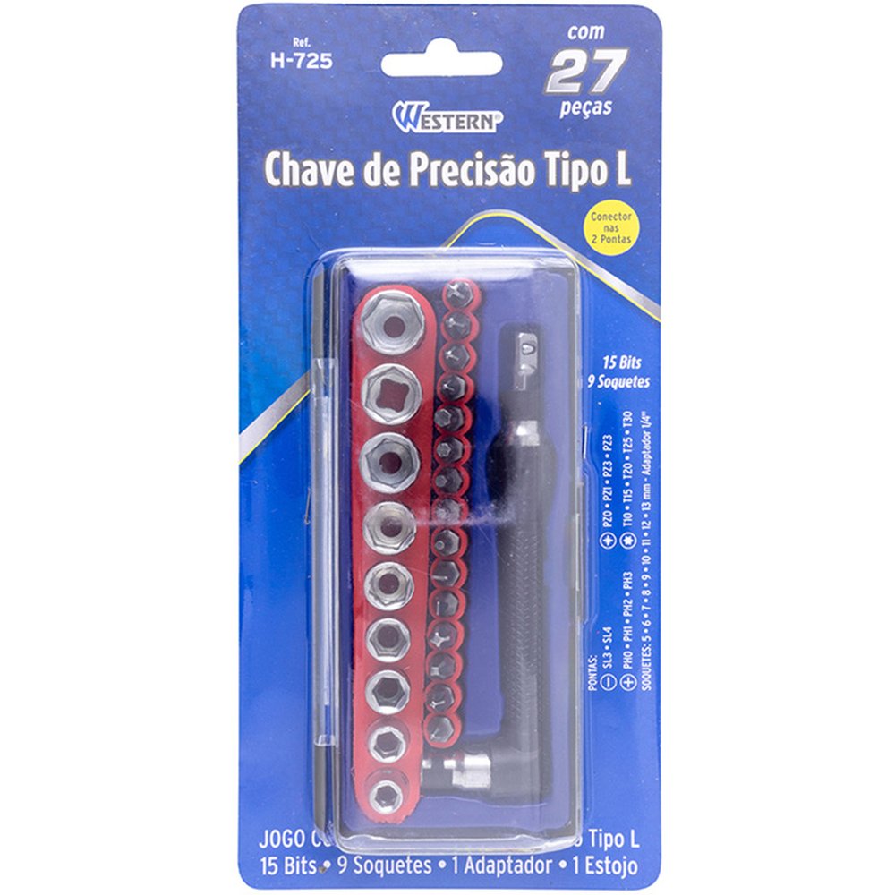 Chave L Bits/Soquete Com 27 Peças - Western