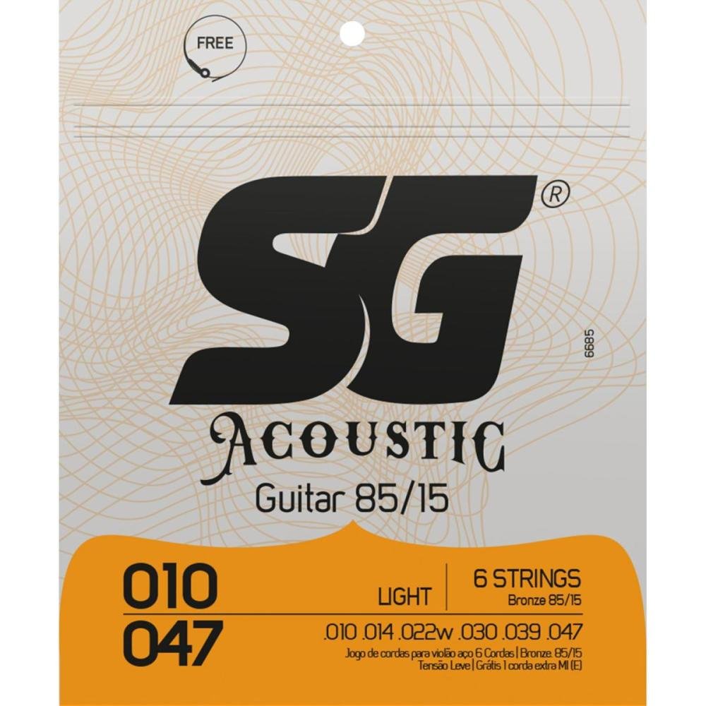 Encordoamento para Violão em Aço .010 Light Bronze 85/15 São Gonçalo