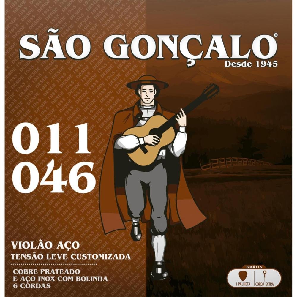 Encordoamento para Violão Folk em Aço São Gonçalo