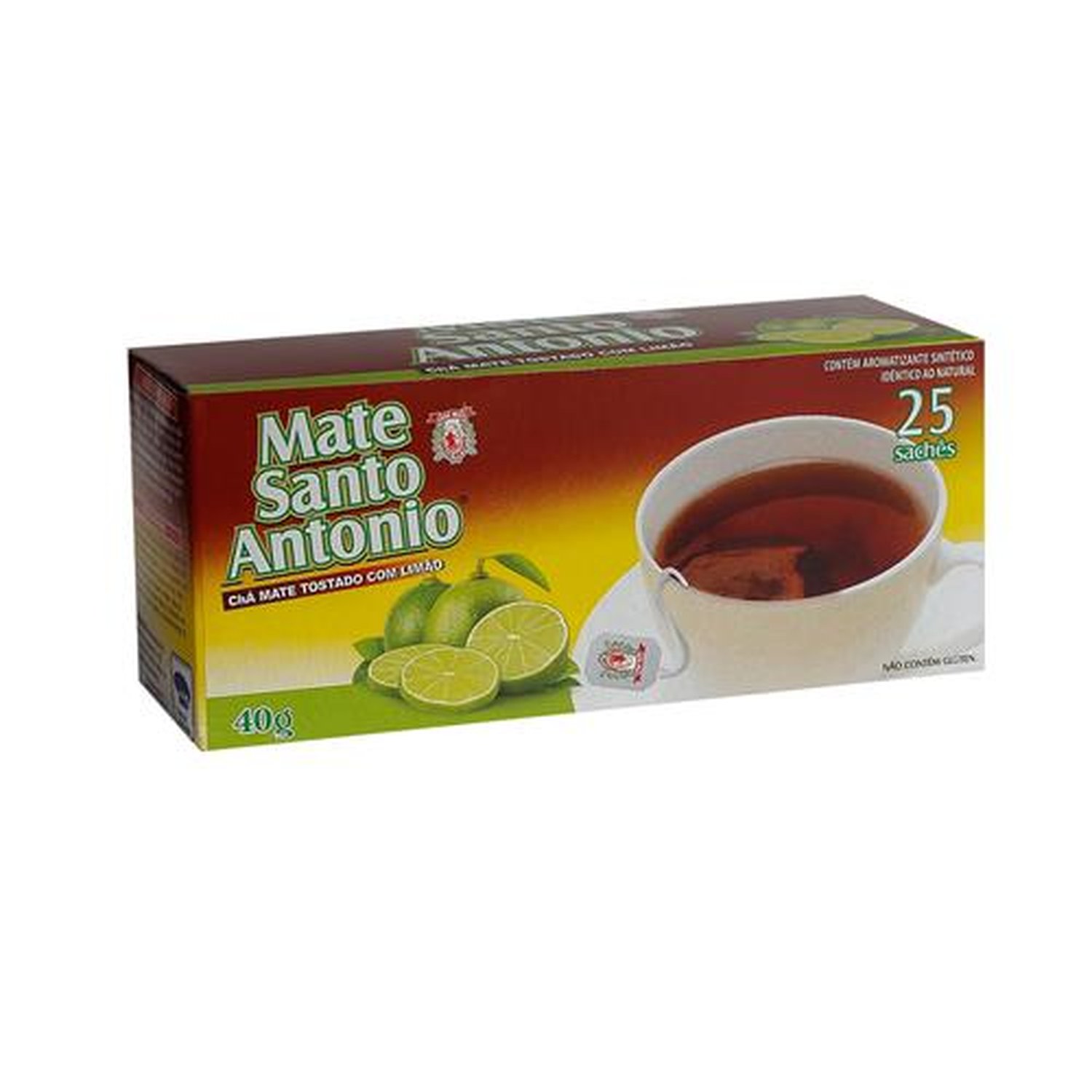 Chá Mate Sachê Limão - 10 Unidades Com 25 Sachês de 40g