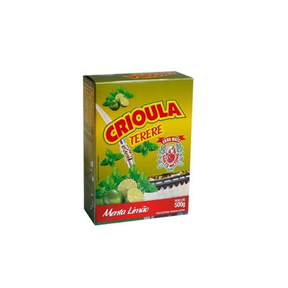 Erva Mate Crioula Menta, Limão - Caixa Com 5 Unidades de 500g