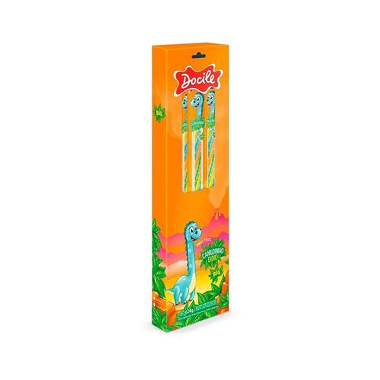 Canudinho Display 24 Unidades De 26g Twist Colorido Dino Docile